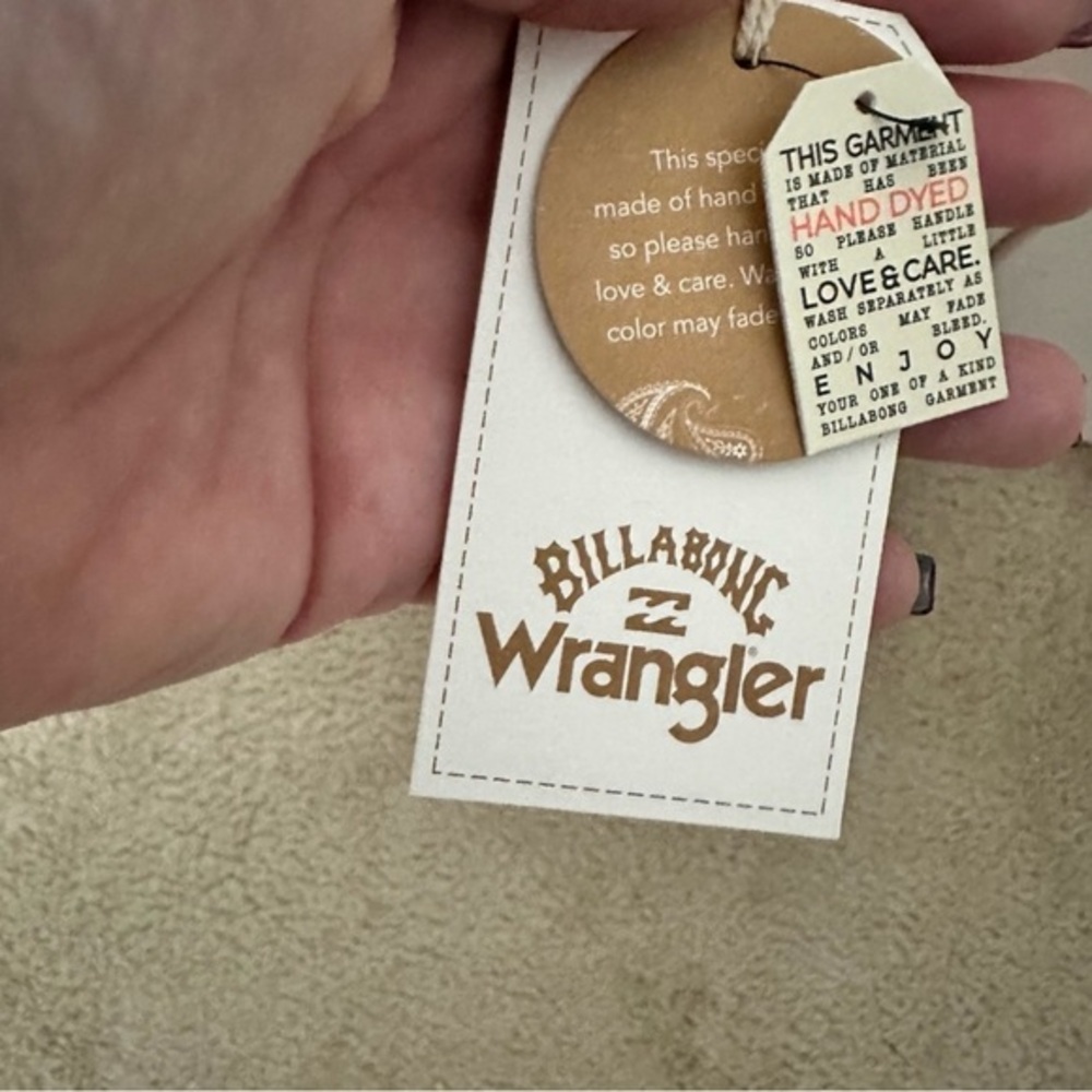 Billabong Wrangler Collab ‘Surf Out‎ West’ Lace Trim Tank Orange Size Large NWT - Picture 7 of 7